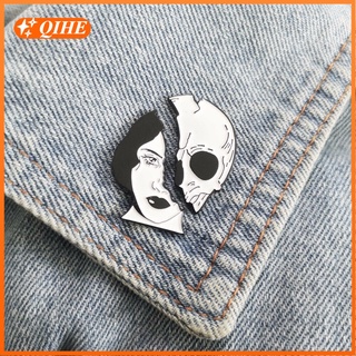 The Skeleton Pins เข็มกลัดผ้ายีนส์ลายหัวกะโหลกสําหรับผู้หญิง