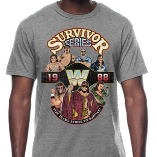 เสื้อยืดคอกลม ผ้าฝ้าย พิมพ์ลาย WWE Survivor Series Macho Man Wrestling Andre Giant สไตล์คลาสสิก แฟชั่นสําหรับผู้ชาย