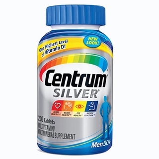 Centrum 200 tablets Silver Multivitamins for Men Over 50 ผู้ชาย อายุมากกว่า 50 ปี 200 เม็ด มีวิตามินหลายชนิด