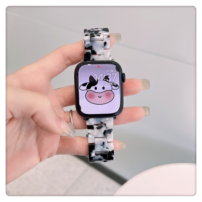 หินอ่อน สายนาฬิกา watch ultra10 9 8 7 SE  6 5 4 3 2 1 สีสวย มาใหม่ ขนาด38/44/41/45/40/46/49mm ปรับความยาวได้  สายนาฬิกา