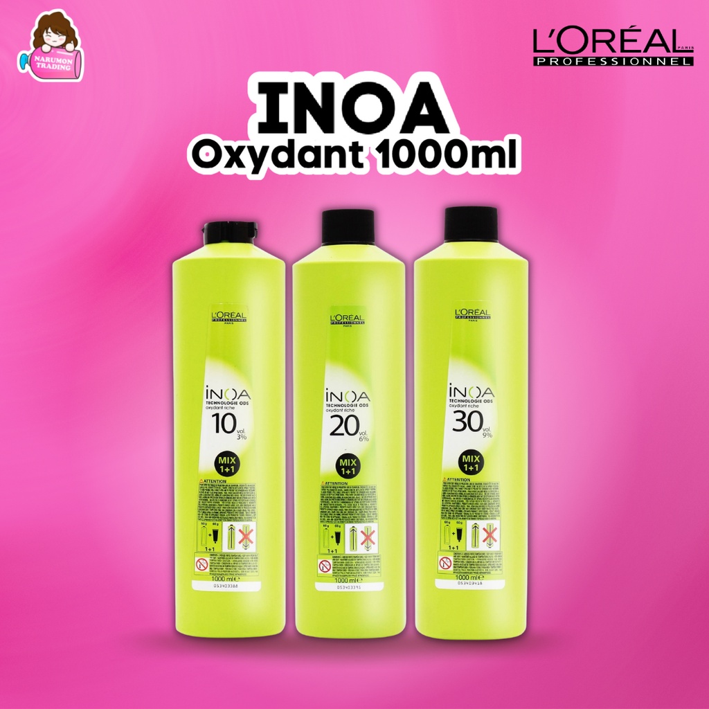 [ซื้อคู่สีลดราคา มีแบ่งขาย] LOREAL INOA Oxydant ไฮโดรเจน ไอนัว 1000ml (3% / 6% / 9%)