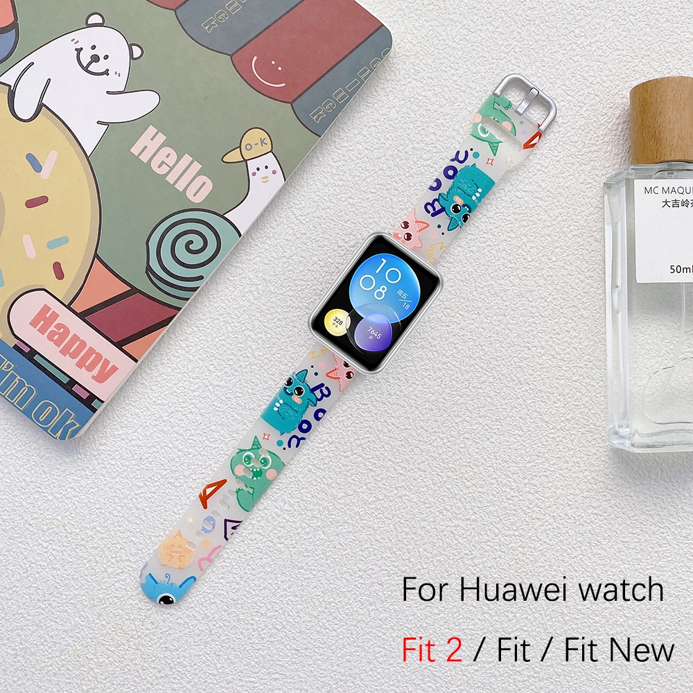 สายนาฬิกาซิลิโคนโปร่งใสสําหรับ Huawei watch Fit 5/Fit 5 Pro/Fit 4/Fit 4 Pro/Fit 3/Fit 2/Fit/Fit ใหม่ พร้อมสร้อยข้อมือ