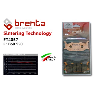 ผ้าเบรคหน้า BRENTA FT4057 YAMAH BOLT950