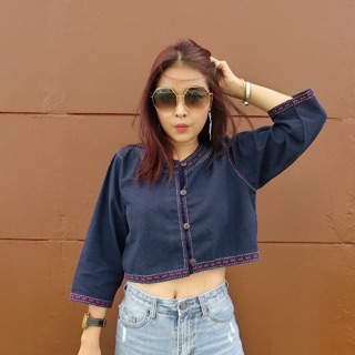 เสื้อพื้นเมืองปักด้น(สั่งตัด) ใส่โค้ด NEWPVIOF