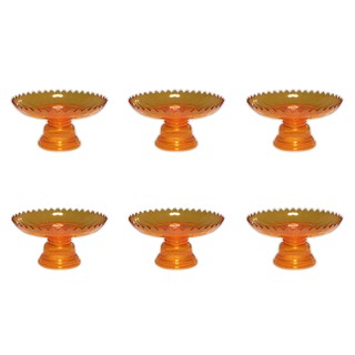 ตราสิงโต พานกลีบบัว ขนาด 18cm สีใส 6 ใบ