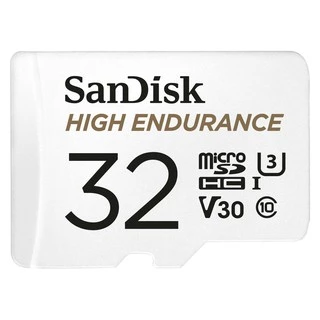 SanDisk High Endurance microSD 32GB (SDSQQNR-032G-GN6IA) สำหรับกล้องวงจรปิด ความเร็วสูงสุดอ่าน 100 MB/s เขียน 40 MB/s