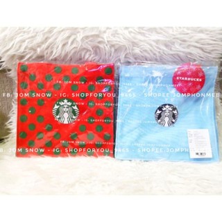 กระเป๋าผ้า Starbucks Thailand Xmas Bag 2019 Polka Dot &amp; Penguin XMas Bag