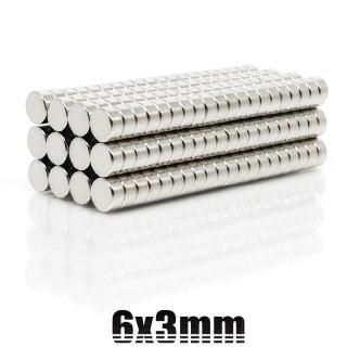 500ชิ้น แม่เหล็ก 6x3 มม. กลมแบน 6x3mm แม่เหล็กแรงสูง 6mm x 3mm ลูกดูด แม่เหล็กNeodymium Magnet 6*3mm