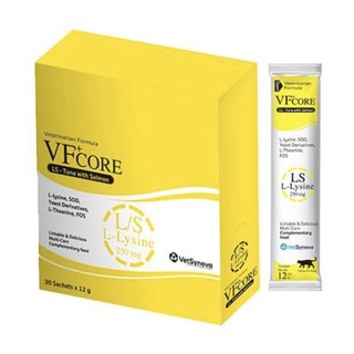 VF+ core Lysine VF core อาหารเสริมไลซีนแมว Lysine ขนมแมวเลีย เสริมภูมิคุ้มกัน ทานง่าย 1 กล่อง/30 ซอ