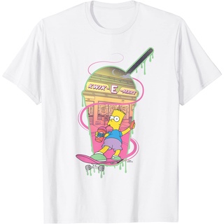 เสื้อยืดผ้าฝ้ายพรีเมี่ยม เสื้อยืด พิมพ์ลาย The Simpsons Bart Simpsons Kwik-E-Mart