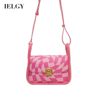 IELGY fashion street shot texture plaid messenger small square bag women