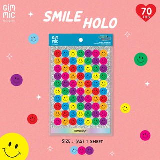 Hologram Sticker Sheet ลาย  Smiely holo สติกเกอร์โฮโลแกรม ขนาด A5