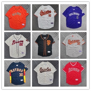 เสื้อกีฬาเบสบอลแขนสั้น Mlb สไตล์ฮิปฮอป อเมริกัน