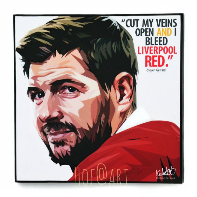 Steven Gerrard 1 สตีเวน เจอร์ราร์ด​ Liverpool ลิเวอร์พูล​ หง​ส์แดง​ รูปภาพ​ติด​ผนัง​ pop art ฟุตบอล​ กรอบรูป​​ ของขวัญ​​