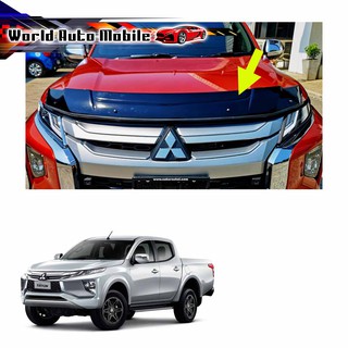 กันแมลง ทรงใหญ่ สีดำ Mitsubishi  L200 Triton MQ 4x2 4x4 ปี2019 - 2020