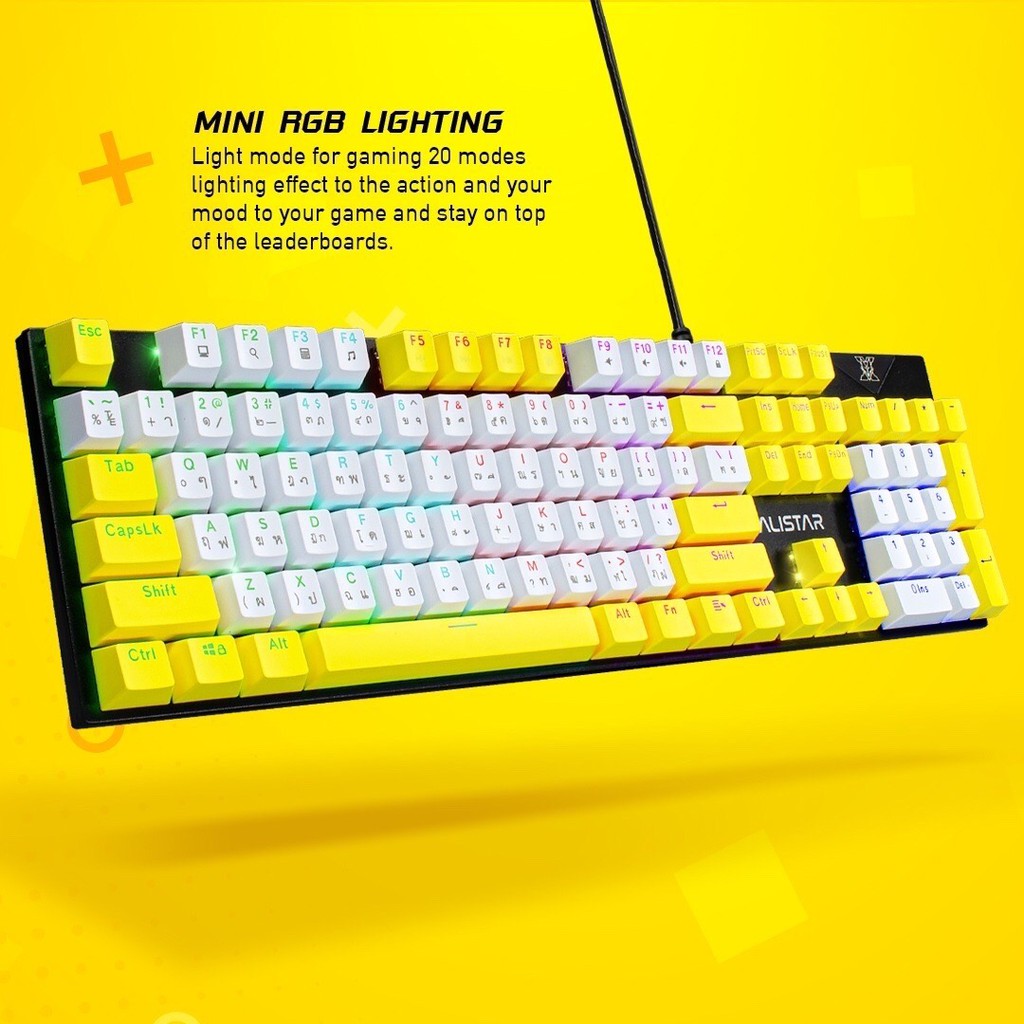 คีย์บอร์ดเกมมิ่ง NUBWO X33 ALISTAR MECHANICAL GAMING KEYBOARD AAM9 ...