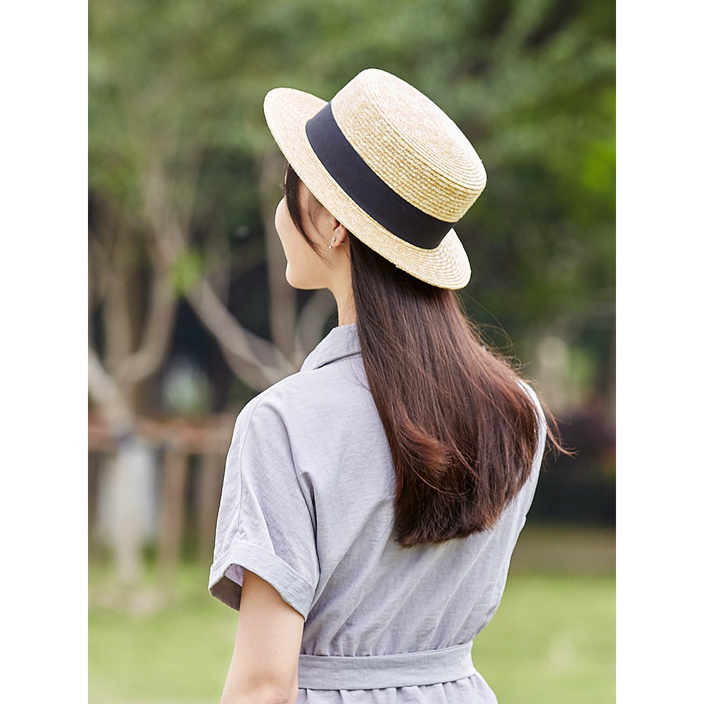 หมวกทรงบนแบน หมวกปีกเล็ก ผู้หญิง ไปงานไปเที่ยว รุ่นA016 สีขาว ครีม กากี
