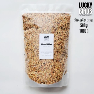 มิลเล็ตรวม Mixed Millet สำหรับนก นกแก้ว สัตว์เลี้ยง คุณภาพสูง ขนาด500กรัม และ 1000กรัม