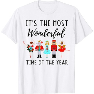 เสื้อยืดแขนสั้นลําลอง ผ้าฝ้าย แบบนิ่ม พิมพ์ลาย Nutcracker dance Christmas สําหรับผู้ชายS-5XL