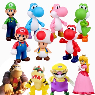 ตุ๊กตาฟิกเกอร์ Super Mario Luigi Yoshi Donkey Kong Toadette Koopa Troopa Toad Princess Peach ของเล่นสําหรับเด็ก