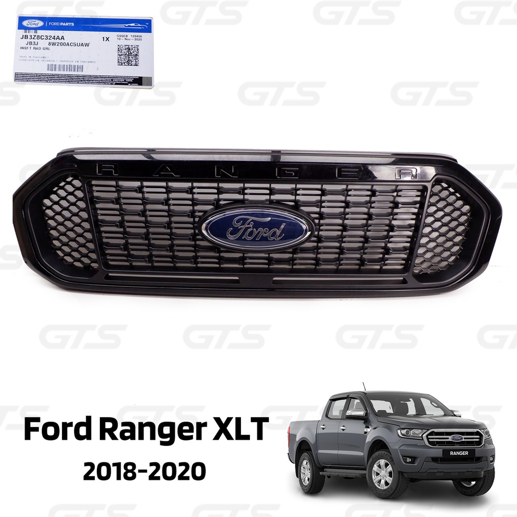 กระจังหน้า "Ford" ของแท้ สีดำเงา สำหรับ Ford Ranger XLT Pick Up ปี 2018-2020