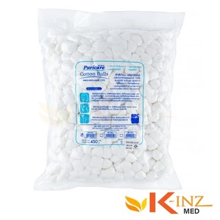 สำลีก้อนกลม (ถุงใหญ่) ยี่ห้อเพียวริแคร์ บรรจุ 450g