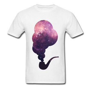 [S-5XL] เสื้อยืดแขนสั้น คอกลม พิมพ์ลาย Galaxy Brith Of Stars Planet Pipe แฟชั่นสําหรับผู้ชาย