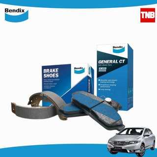 Bendix ผ้าเบรค Honda City GM2 ปี 2008-13 ฮอนด้า ซิตี้ จีเอ็ม2 เบ็นดิกซ์ ผ้าเบรครถยนต์ ก้ามเบรค ดรัม ดิส ผ้าเบรก