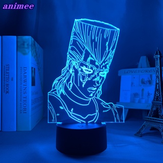 Jojo Bizarre Adventure Jean Pierre Polnareff โคมไฟกลางคืน Led รูปอนิเมะ 3d สําหรับตกแต่งห้องนอน ของขวัญวันเกิด