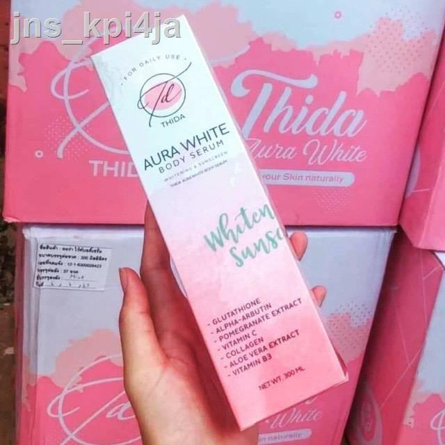 ☢THIDA Aura white body serum lotion ออร่าไวท์ โลชั่น 300 มล. ของแท้!! by THIDA