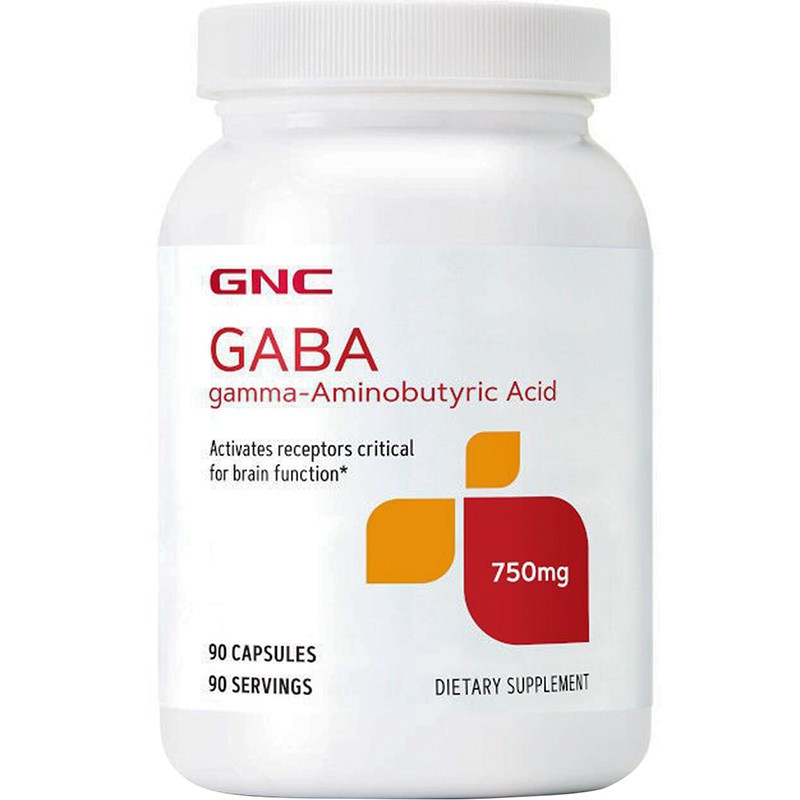 ☑❂Spot GNC Gamma γ-Aminobutyric Acid GABA 750mg 90 Capsules Anti-anxiety, Improve Sleep, Activate the Brain