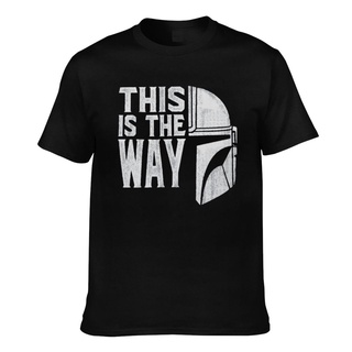 ผ้าฝ้ายคอกลมเสื้อยืด ผ้าฝ้าย พิมพ์ลาย Mandolorian This Is The Way สําหรับผู้ชายfrom S-4XL