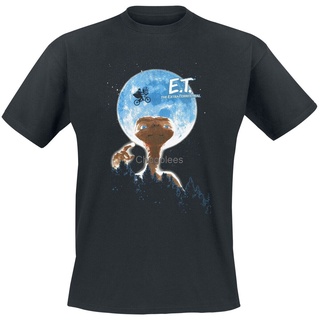 ขายดี!เสื้อยืดลําลอง ผ้าฝ้าย แขนสั้น คอกลม พิมพ์ลาย lelaki baju lengan pendek pakain Moon E.T. the ExtraTerrestrial AJhf