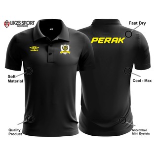 เสื้อโปโลแขนสั้น ผ้าไมโครไฟเบอร์ ลายทีมฟุตบอล Perak FA Travel Jersey 2019 DX2Umb