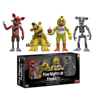 Five FNAF ฟิกเกอร์ Nights At Freddys Pizza Simulator 4 ซม. ของเล่นสําหรับเด็ก 4 ชิ้น