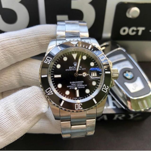 นาฬิกา Rolex ของแท้ Stalker Black Water Ghost น้ำสีเขียว Ghost นาฬิกากระจกแซฟไฟร์กลไกนาฬิกาอัตโนมัติ