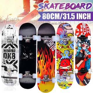 ยี่ห้อ สเก็ตบอร์ด สเก็ตบอร์ดสำหรับผู้ใหญ่ Skateboards ขนาด80*20*10cm ผู้เริ่มต้นเล กระดานโต้คลื่น