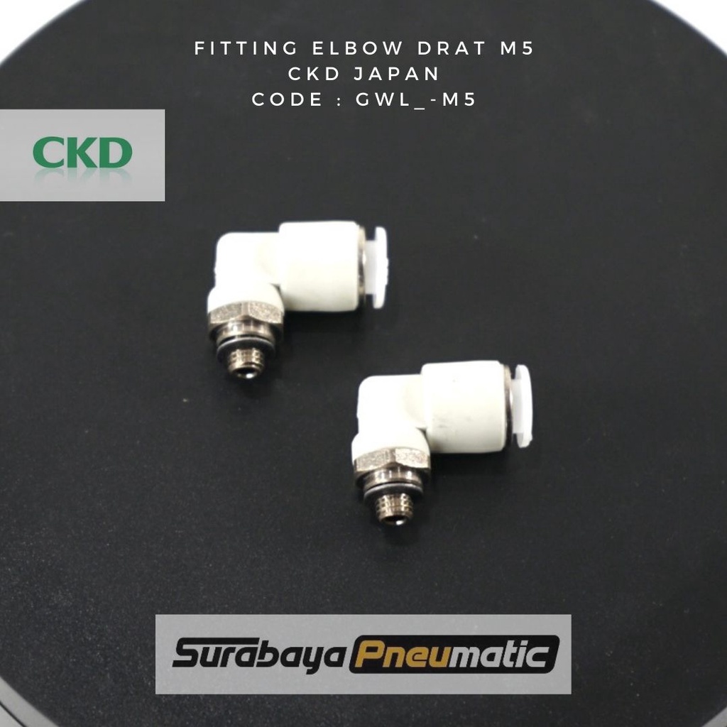 CKD - ข้อต่อข้อศอกเกลียวตัวผู้ - GWL6-M5 (OD6mm, M5) เกลียว - ญี่ปุ่น