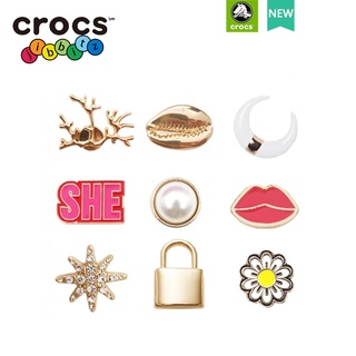 Crocs/jibbitz ติดรองเท้า  จี้โลหะ รูปการ์ตูนดอกไม้ สําหรับตกแต่งรองเท้า diy