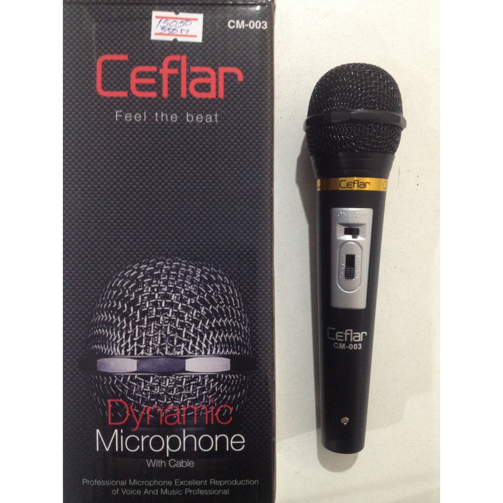 Dynamic Microphone ไมโครโฟน มีสาย 4 เมตร Ceflar CM-003 Fell the best ปรับความดังได้ 3 ระดับ