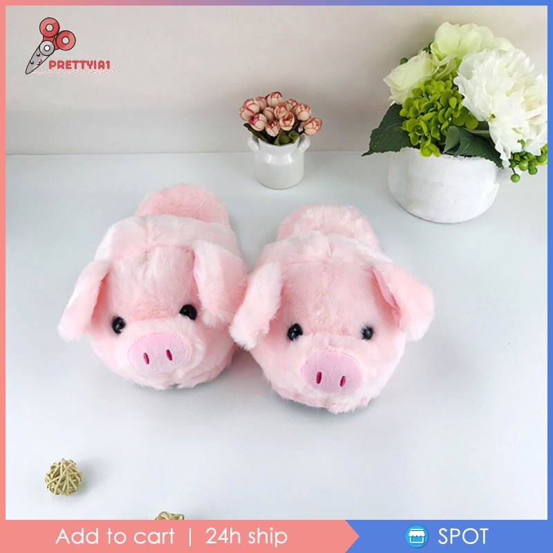 รองเท้าแตะ รูปหมูน่ารัก ให้ความอบอุ่น สีชมพู แฟชั่นสําหรับผู้ชาย ใส่ในบ้าน