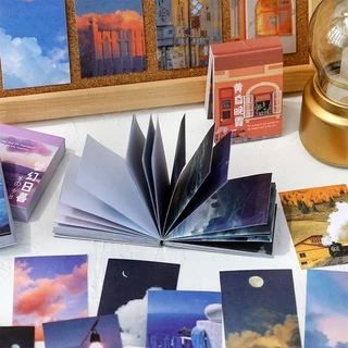 สติกเกอร์ ลายท้องฟ้า ภูมิทัศน์ ขนาดเล็ก สําหรับตกแต่งสมุด DIY จํานวน 50 ชิ้น ต่อแพ็ค