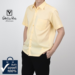 Valentino Rudy เสื้อเชิ้ตแขนสั้น Liquid Ammonia Basic Fit รุ่นมีกระเป๋า ผ้า Cotton 100% [ORS0391-YE]