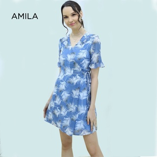 AMILA Dress AM-D936 แขนสั้น IGPU21-7