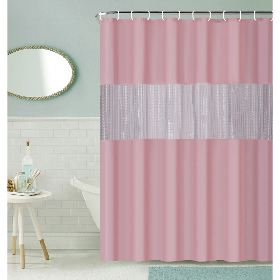 GhouseOnline Primo ผ้าม่านห้องน้ำ PEVA ขนาด 180x200 ซม. EDJJ09-PK สีชมพู