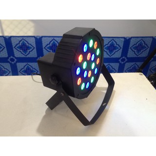 ไฟพาร์ LED 3 สี RGB LED 3W Power 80W 18 LED MINI FLAT PAR LIGHT