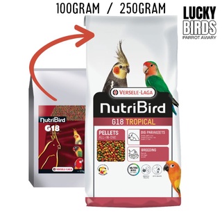 Nutribird G 18 อาหารนก อาหารนกแก้ว สำหรับนกขนาดกลาง ขนาด100กรัม และ 250กรัม