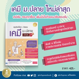 หนังสือ สรุปเข้มเนื้อหา + ข้อสอบ เคมี ม.ปลาย มั่นใจเต็ม 100