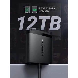 UGREEN รุ่น 60561 USB 3.0 to SATA Adapter for 2.5/3.5 HDD/SSD, SATA to USB Lead, Hard Drive Adapter