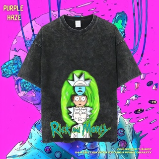 เสื้อยืด ขนาดใหญ่ พิมพ์ลาย Haze Rick and Morty สีม่วง | หินล้างทําความสะอาด | เสื้อยืด ขนาดใหญ่ | เสื้อท็อปสามารถปรับแต่